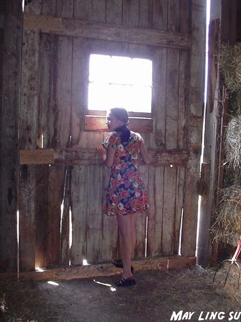 May Ling Su in a barn