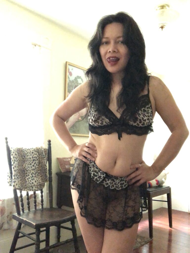 May Ling Su cougar bra and sheer lingerie